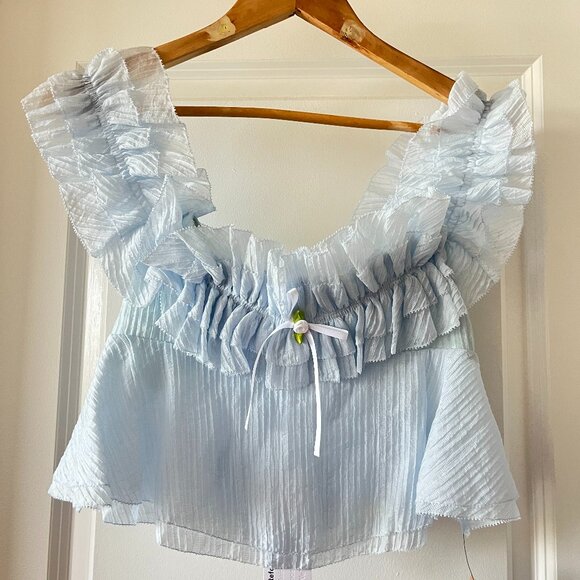 NEW UNWORN Reformation Briella Top Light Blue - Size S - Picture 1 of 2